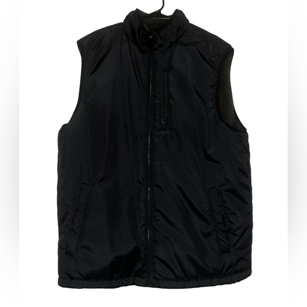 Authentic Original Vintage Style Black Men's Reversible  Puffer Vest